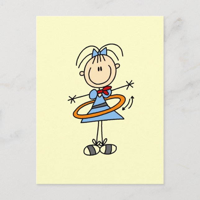 Hula Hoop Stick Figure T-shirts and Gifts Postcard (Front)