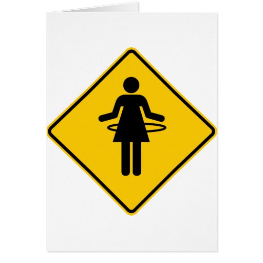 Hula Hoop Zone Highway Sign Greeting Card | Zazzle