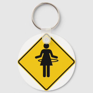 Hula Hoop Zone Highway Sign Key Ring
