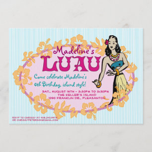 Hula Luau Party Invitation