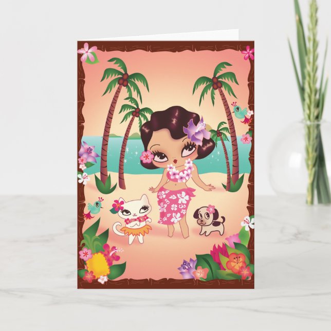 Hula Lulu's Magical Sunset Card (Front)