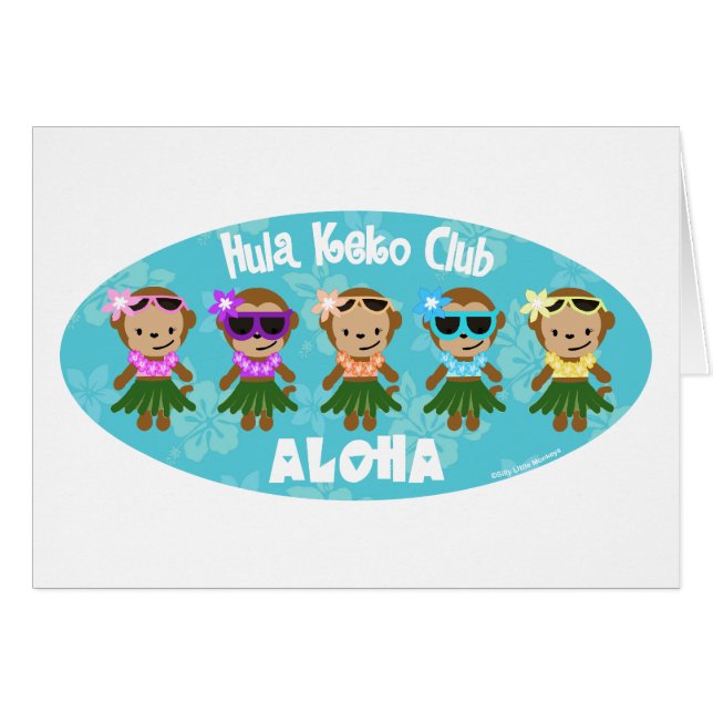 Hula Monkey Club ALOHA Card (Front Horizontal)