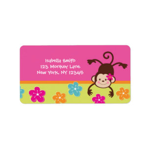 Hula Monkey Luau Return Address Labels