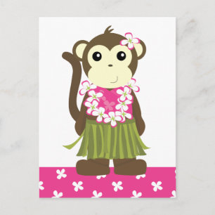 Hula Monkey Postcard