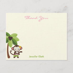 Hula Monkey Thank You Card
