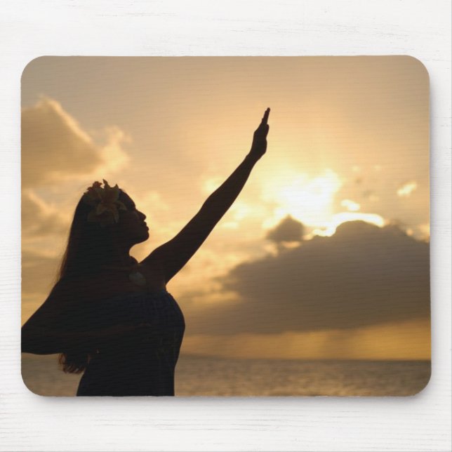 Hula on Hawaiian Beach Mouse Mat (Front)