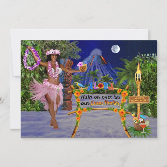 Hula On Over To Our Luau Party Invitation (Front)