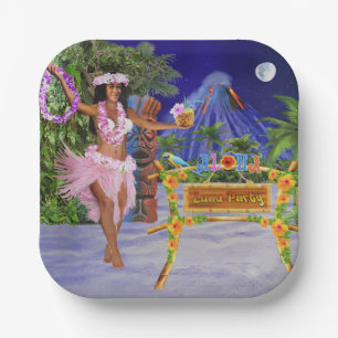 Hula on over to Our Luau Party Paper Plate