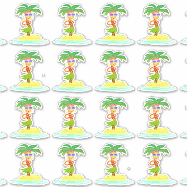 Hula Palm (sheet) contour stickers (Front)