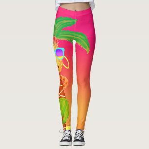Hula Palm (sunset orange) leggings