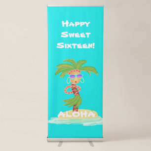 Hula Palm sweet 16 birthday standing banner