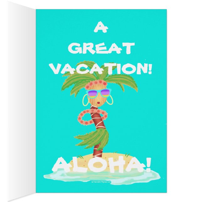 Hula Palm vacation greeting card (Inside (Right))