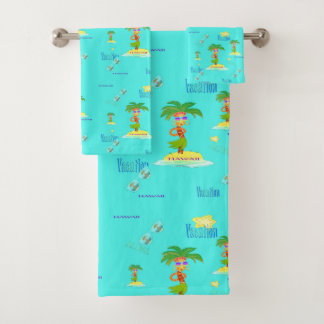 Hula Palm (vacation pattern) towel set