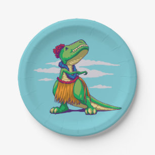 Hula Rex Paper Plate