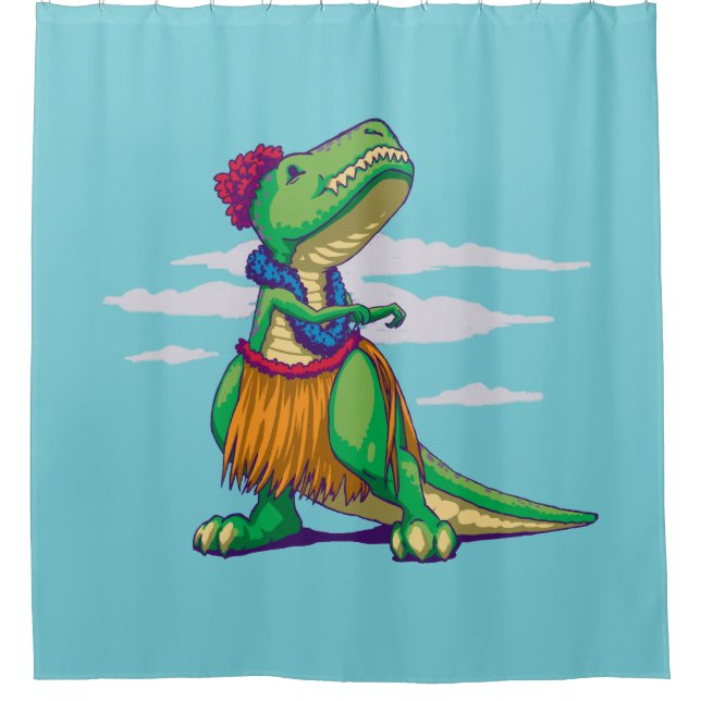 Hula Rex Shower Curtain (Front)
