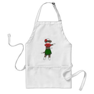 Hula Sock Monkey by lil kolohe Jessica - Apron