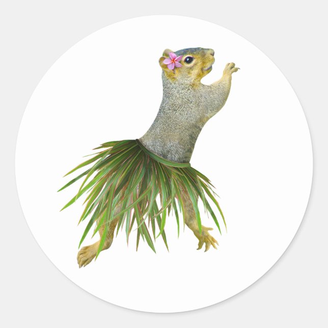 Hula Squirrel Sticker (Front)