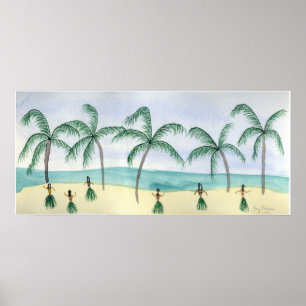Hulas on the Beach Posters & Prints