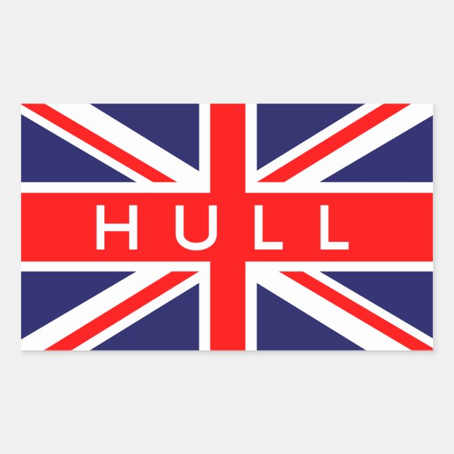 Hull : British Flag Rectangular Sticker (Front)