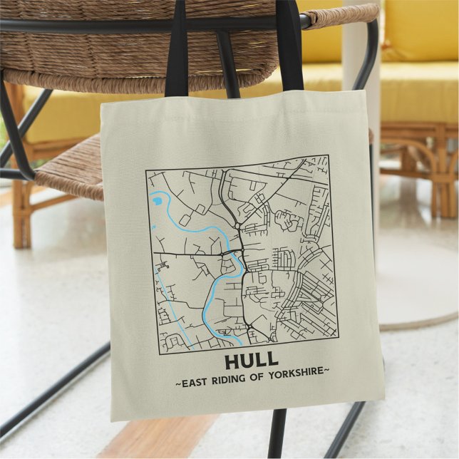 Hull, East Yorkshire City Map Tote Bag (Creator Uploaded)