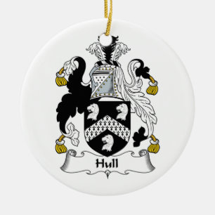 Hull Family Crest Ceramic Tree Decoration