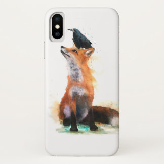 Hull for smartphone, fox and crow. iPhone x case