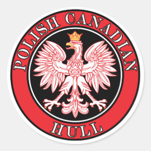 Hull Polish Canadian Eagle Classic Round Sticker