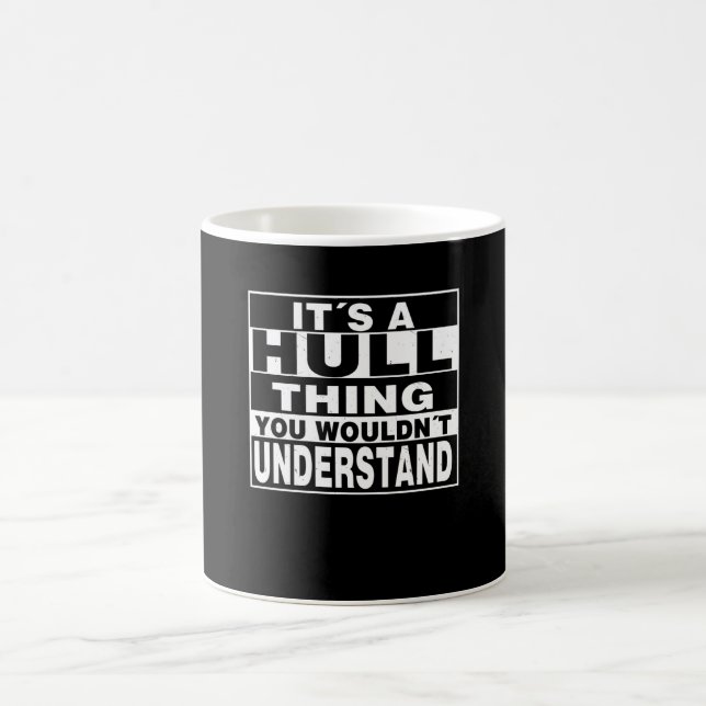 HULL Surname Personalised Gift Coffee Mug (Center)