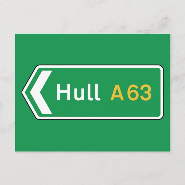 Hull, UK Road Sign Postcard (Front)