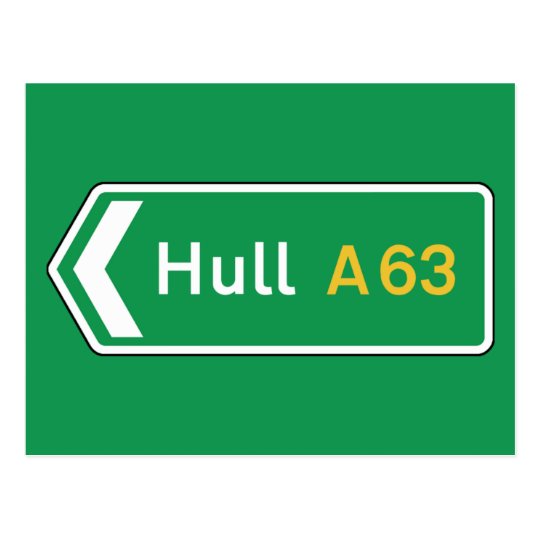 Hull, UK Road Sign Postcard Zazzle.co.uk
