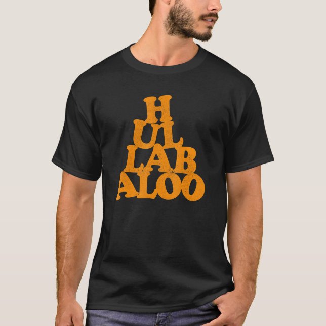 Hullabaloo In A Pile Of Letters Worn Effect T-Shirt (Front)