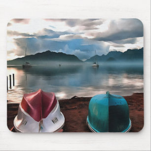 Hulls of Boats And Marmaris Winter Seascape Mouse Mat