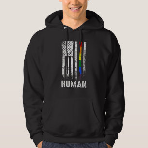Human American Flag Rainbow Gay Lgbtq Lgbt Pride M Hoodie