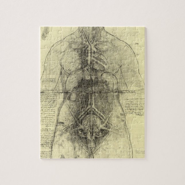 Human Anatomy, Female Torso by Leonardo da Vinci Jigsaw Puzzle (Vertical)