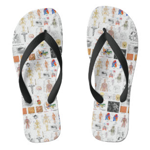 Human Anatomy Medical Charts Flip Flops