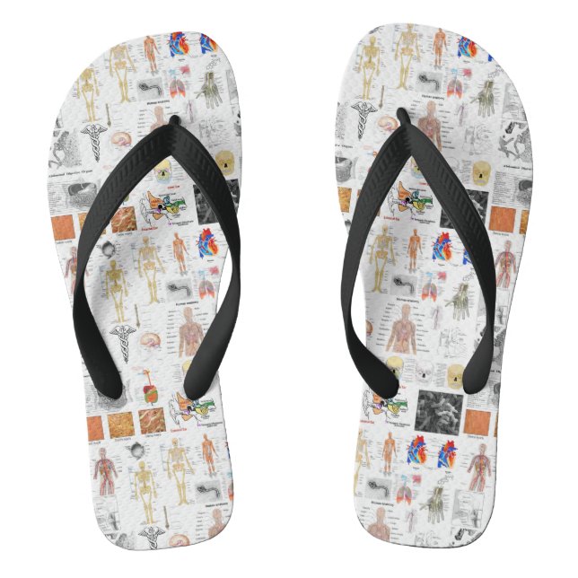 Human Anatomy Medical Charts Flip Flops (Footbed)