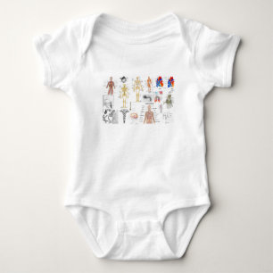 Human Anatomy Medical Diagrams full coloured Baby Bodysuit