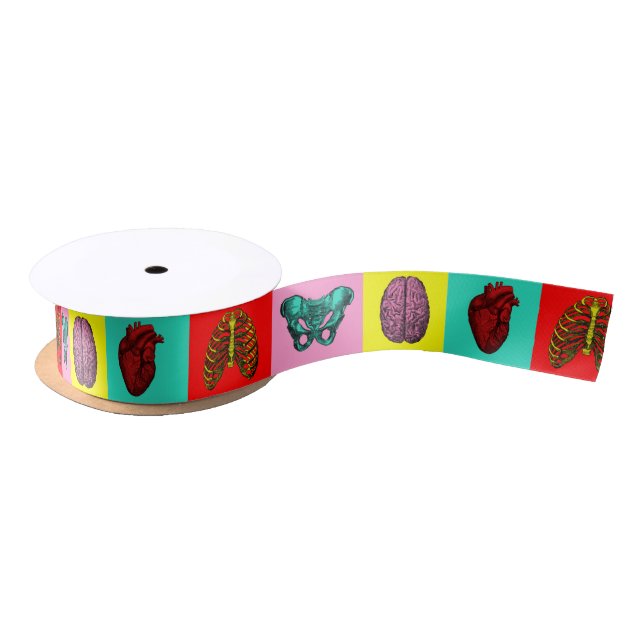 Human Anatomy Pop Art Satin Ribbon (Spool)