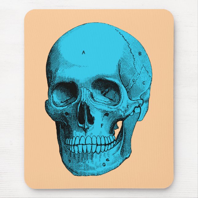 Human Anatomy Skull Mouse Mat (Front)