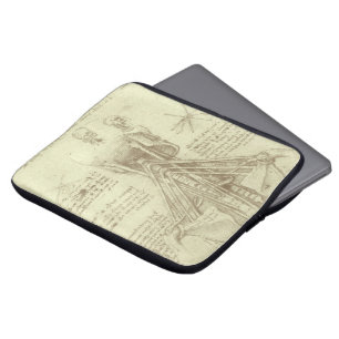 Human Anatomy Spinal Column by Leonardo da Vinci Laptop Sleeve