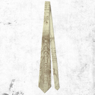 Human Anatomy Spinal Column by Leonardo da Vinci Tie