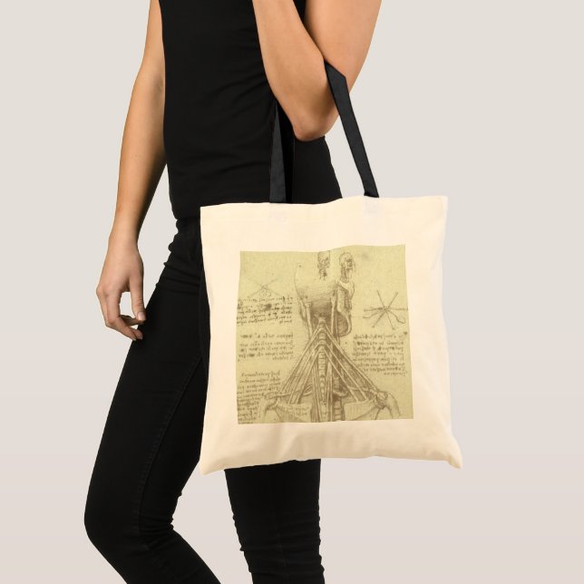 Human Anatomy Spinal Column by Leonardo da Vinci Tote Bag (Front (Product))