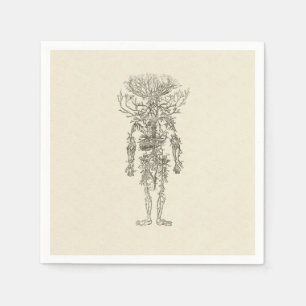 Human Anatomy The Arteries Antique Illustration Napkin