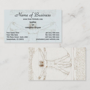 Human Anatomy: Vitruvian Man by Leonardo da Vinci Business Card