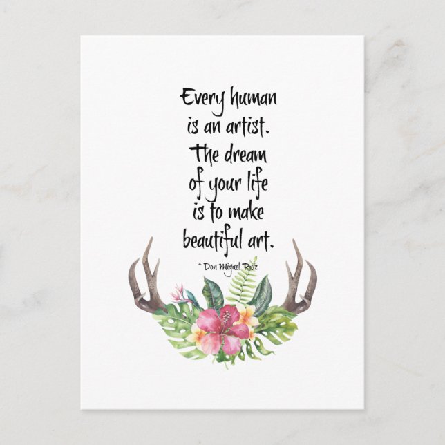 Human Artist Don Miguel Ruiz Quote Postcard (Front)