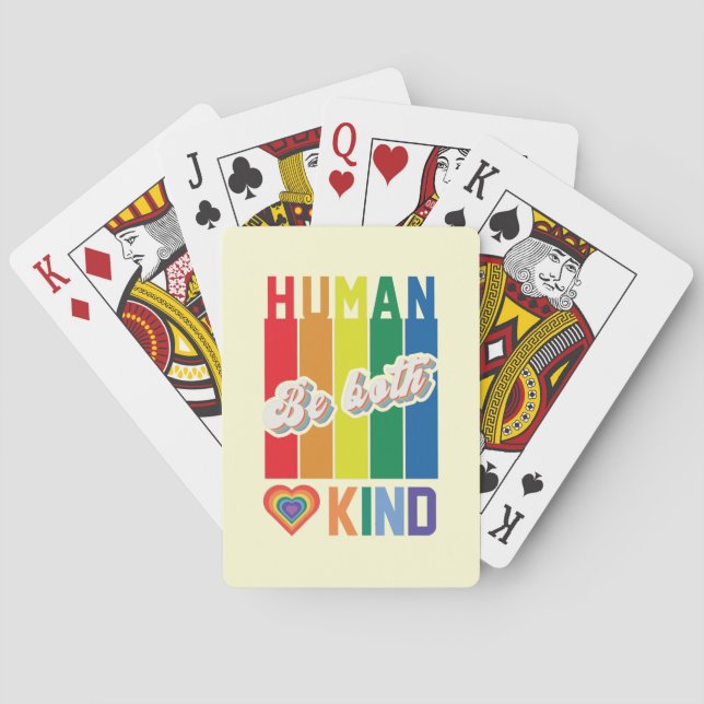 Human | Be Kind | Rainbow | LGBTQ Playing Cards (Back)