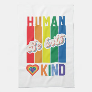 Human Be Kind Rainbow LGBTQ Tea Towel