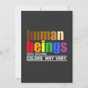Human Being 100% Organic Colours May Vary LGBT Holiday Card