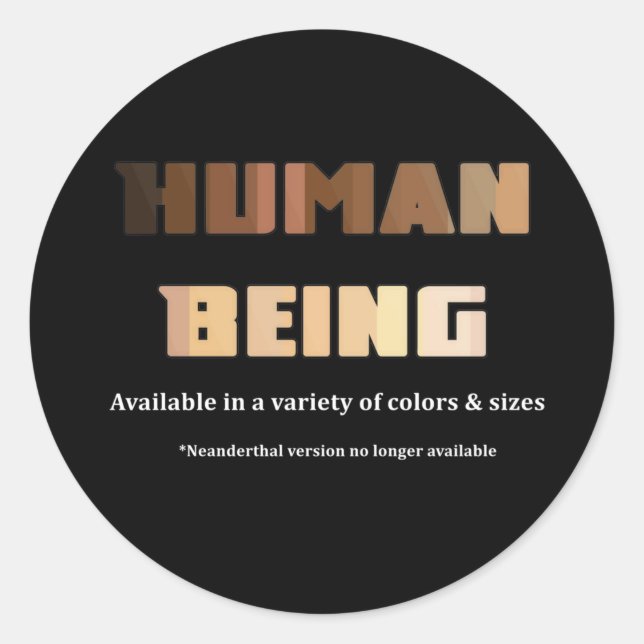 Human Being Classic Round Sticker (Front)