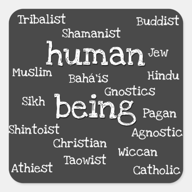 Human Being Sticker Spiritual Humanity Stickers (Front)